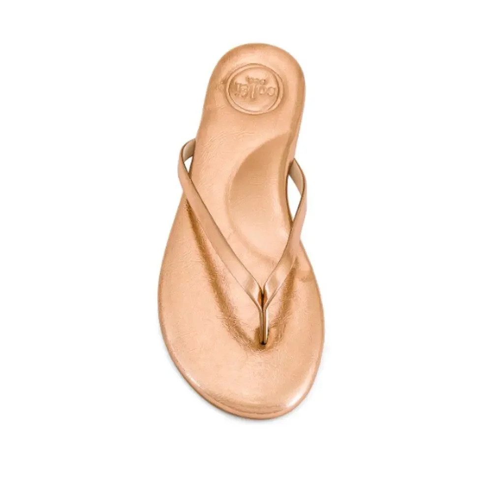 Solei Sea Women's Metallic Gold Copa Flip Flop Sandals Size 8